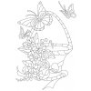 Kreslící šablona Pískohraní s.r.o. Šablona Košík plný květin 460 x 650 mm