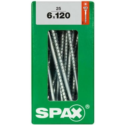 Spax Uni vrut zápust.hlava T-Star+ T30 4CUT část.závit Wirox 6 x 120 mm 25 ks – Hledejceny.cz