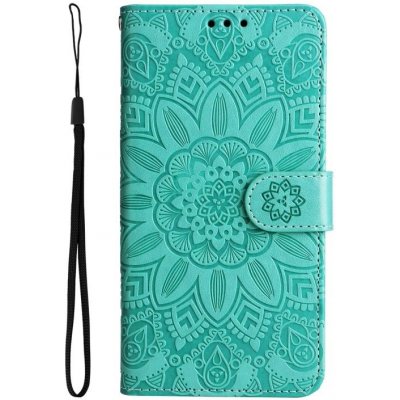 Pouzdro Embossing Pattern Slunečnice Apple iPhone 14 Pro zelené – Zboží Mobilmania