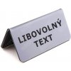 Svatební jmenovka ACCEPT Akrylátový stojánek LIBOVOLNÝ TEXT 115 x 60 mm - stříbrný stojánek