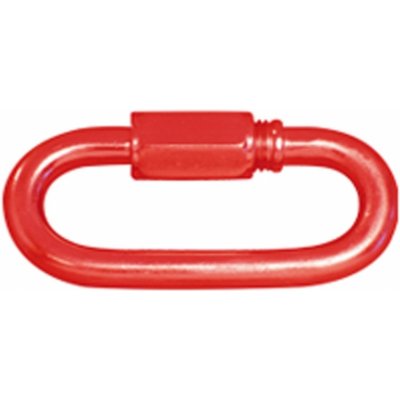 Spojovací článek plastových řetězů, typ karabina – plast, červená, balení 4 ks