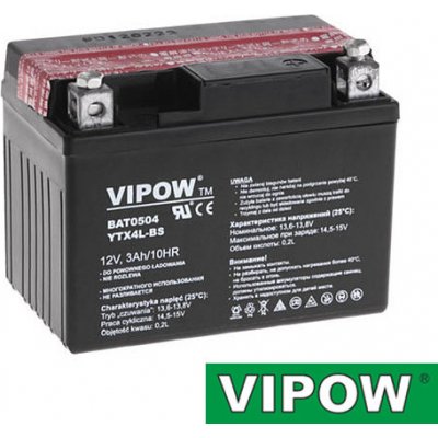 Vipow 12V 3Ah YTX4L-BS – Zboží Mobilmania