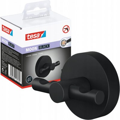 tesa kovový háček 40564-00000-00 MOON BLACK Počet háků: 2 (š x v x h) 50 x 53 x 65 mm kov černá (matná) 1 ks – Zboží Dáma