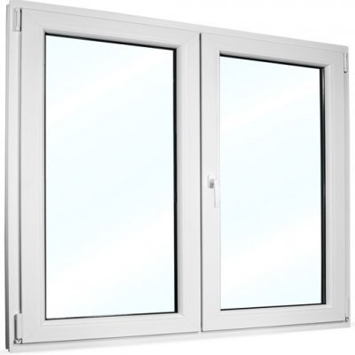 SkladOken.cz Okno dvoukřídlé se štulpem 135x115 cm bílé PRAVÉ – Hledejceny.cz