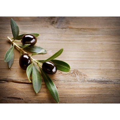 WEBLUX 38981024 Fototapeta plátno Olives on a Wood background Olivy na pozadí dřeva rozměry 160 x 116 cm – Zboží Mobilmania