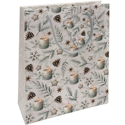 Nekupto Vánoční dárková taška střední Svíčky – Sleviste.cz