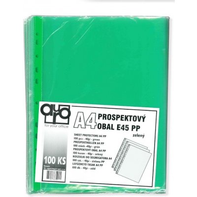 Auro Office E45 - eurofolie A4, 45 µm, PP, zelené, hladké - 100 ks – Zboží Živě