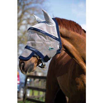 Horseware Maska proti hmyzu Rambo Plus Vamoose Silver Navy