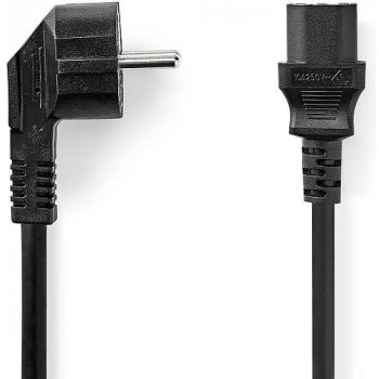 NEDIS napájecí 230V/ přípojný 10A/ konektor IEC-320-C13/ úhlová zástrčka Schuko/ černý/ 3m