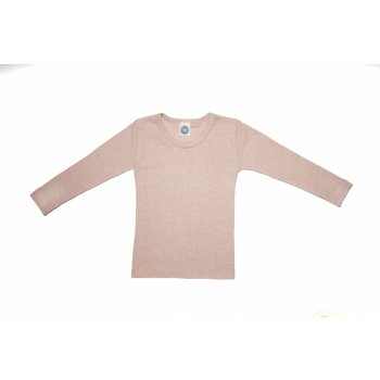 Cosilana dětské triko s dlouhým rukávem z merino vlny, bavlny a hedvábí světle růžový melír