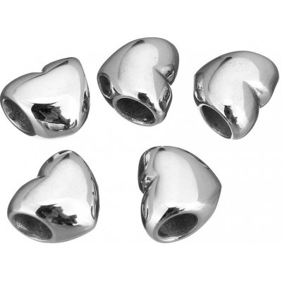 Šperky4U Navlékací ocelový přívěšek korálek srdíčko K0009 – Sleviste.cz