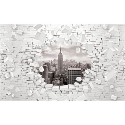 IMPOL TRADE 2721 VE XXXL Vliesová fototapeta 3D New York černo-bílý rozměr 416 cm x 254 cm – Sleviste.cz