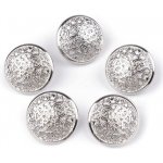 Kovový knoflík filigrán velikost 24", 28", střední, 2 (28") stříbrná (bal. 25) – Zboží Dáma