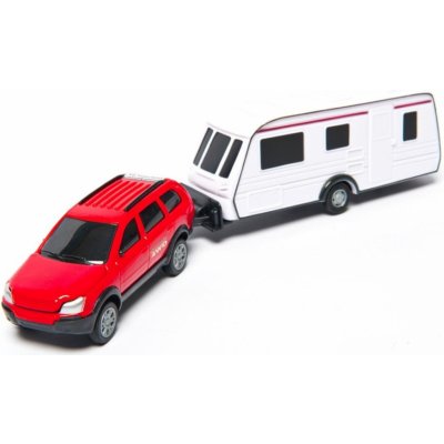 Mac toys Auto s karavanem červeno-bílá kombinace 1:32 – Zboží Mobilmania