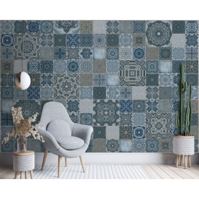 Gario vliesová Fototapeta Marocká modrá mozaika - Andrea Haase rozměry 200 x 140 cm