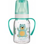 Canpol babies láhev s potiskem a úchyty bez BPA zelená/zajíc 120ml