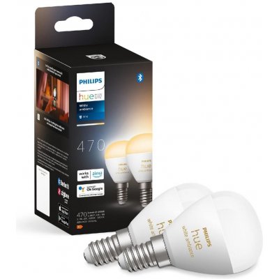 Philips SADA 2x LED Stmívatelná žárovka Hue WHITE AMBIANCE P45 E14/5,1W/230V P5748