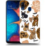 Pouzdro Picasee silikonové Samsung Galaxy A20e A202F - Frenchies čiré