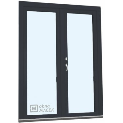 Kömmerling balkonové dveře 70 AD O+OS klapačka levé antracit/bílá 150 x 230 cm oboustranná klika + FAB + hliníkový práh – Hledejceny.cz