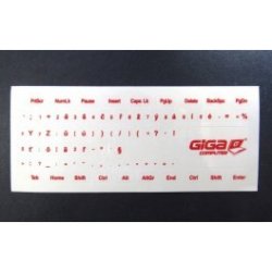 nálepky na klávesnici CS průhledné s červeným potiském GC náhradní  klávesnice pro notebook - Nejlepší Ceny.cz
