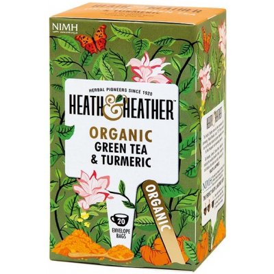 Heath&Heather BIO Čaj Organic Green Tea & Kurkuma zelený čaj s kurkumou 20 sáčků – Zbozi.Blesk.cz