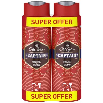 Old Spice Captain sprchový gel 2 x 400 ml dárková sada – Zboží Mobilmania