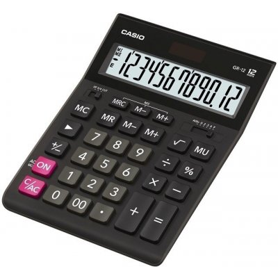 CASIO GR-12 OFFICE CALCULATOR BLACK 12-DIGIT DISPLAY – Hledejceny.cz