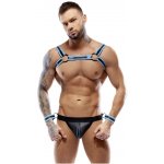 Svenjoyment Neoprene Harness & Jock with Cuffs 2180464 Black-Aqua – Zboží Mobilmania