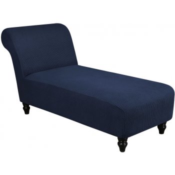 ele ELEOPTION Jacquard Armless Lounge Chaise Slipcover Stretch Navy