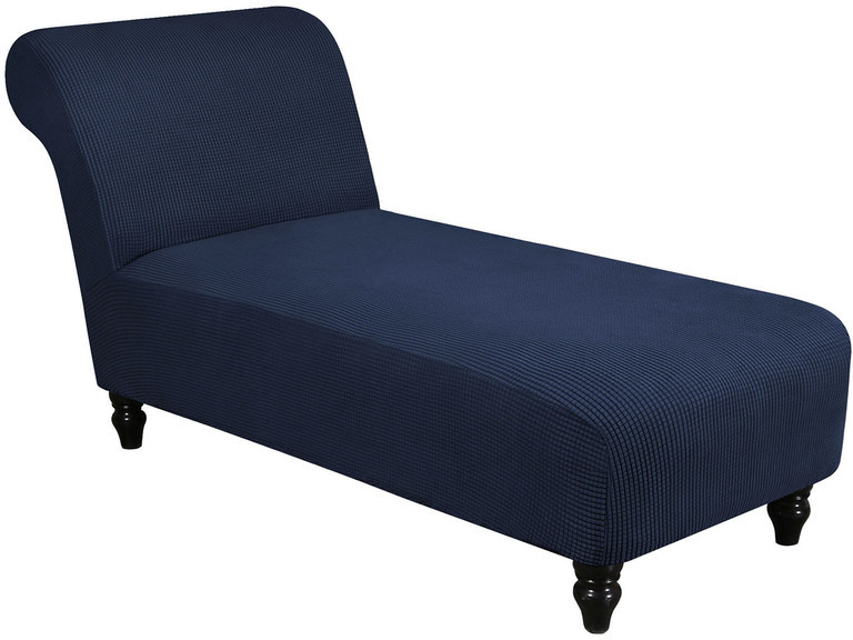 ele ELEOPTION Jacquard Armless Lounge Chaise Slipcover Stretch Navy