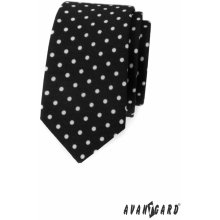 Avantgard kravata Slim Lux černá s bílými puntíky 571 1977