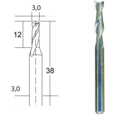 Proxxon 28761 - Tvrdokovová spirálová fréza pr. 3,0x10 mm – Zboží Mobilmania