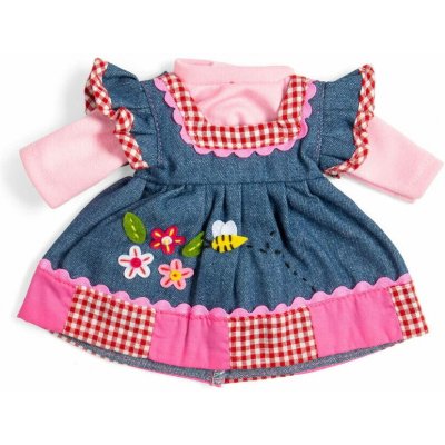 Bigjigs Toys Džínové šaty s růžovým lemem pro panenku 34 cm – Hledejceny.cz