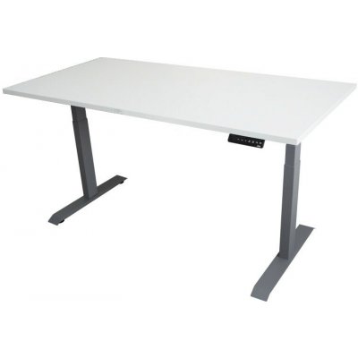 ZLKL Polohovací stůl dvoumotorový šedá podnož / bílá deska P00044-12 – Hledejceny.cz