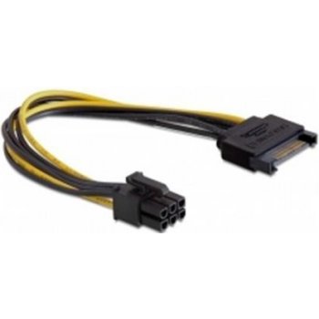 Delock 82924 cable Power SATA 15 pin > 6 pin PCI Express, 0,21m