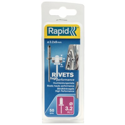 Nýty hliníkové Rapid High Performance 3,2×8 mm 50 ks – Sleviste.cz