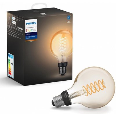 Philips Hue LED žárovka Filament Globe 1x7W E27 550lm 2100K Bluetooth, White žárovka LED Hue Bluetooth Filament, 7W, E27, White – Zboží Mobilmania