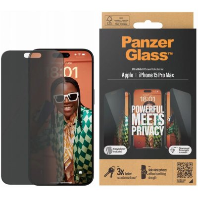 PanzerGlass Privacy Apple iPhone 15 Pro Max s instalačním rámečkem P2812 – Sleviste.cz