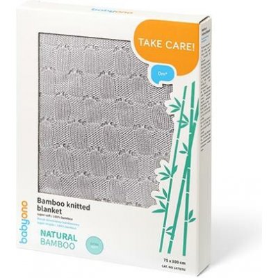 BabyOno Dětská bambusová pletená deka šedá – Zboží Dáma