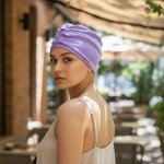 Ebbie bavlněný turban-lotus LILAC CHIC – Zboží Dáma