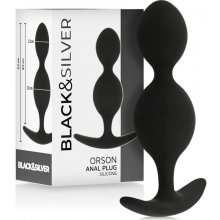 BLACK&SILVER Silikonové anální postupné kuličky 9,5 cm x 2,3 cm