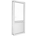 SkladOken.cz vedlejší vchodové dveře jednokřídlé 88 x 208 cm, dělené D2, bílé, PRAVÉ – Zboží Mobilmania