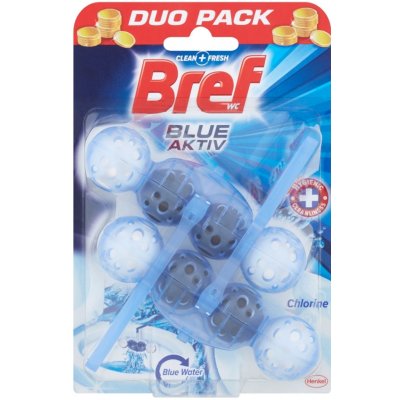 Bref WC Blue Aktiv Chlorine WC blok v kuličkách Eucalyptus 2 x 50 g – Hledejceny.cz