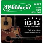 D'ADDARIO EZ890 80/15 Bronze Super Light - .009 - .045 – Zboží Mobilmania