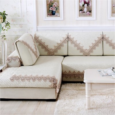 Mybesthome přehoz na pohovku s ozdobnou krajkou BAROCCO béžová 90 x 90 cm – Sleviste.cz