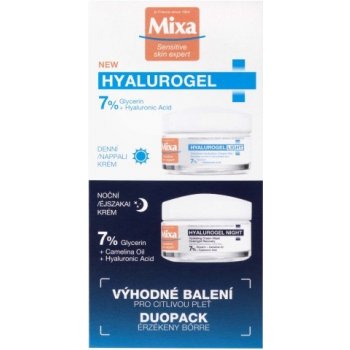 Mixa Hyalurogel Light hydratační krém na obličej 50 ml + Mixa Hyalurogel Night noční krém 50 ml dárková sada