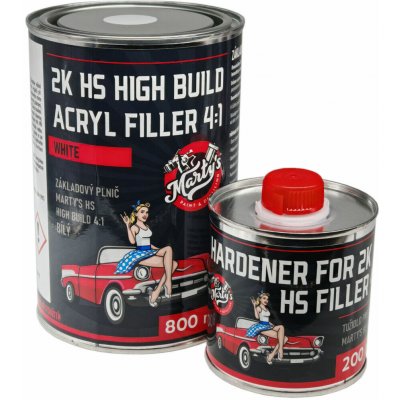 Marty´s Hi-Build Plnič 4:1 800ml + 200ml tužidla - bílý | Zboží Auto