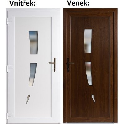 Soft Vchodové dveře 123 Zlatý dub / Bílá levé 100 x 210 cm – Hledejceny.cz