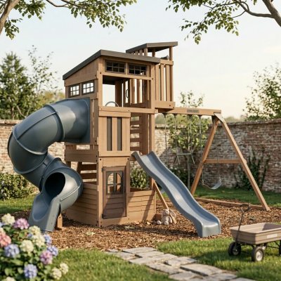 Kidkraft Dětské hřiště Skyline Lookout s tobogánem – Zboží Dáma