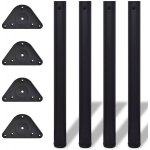 vidaXL 242148 4 stolové nohy 710 mm Černá – Sleviste.cz